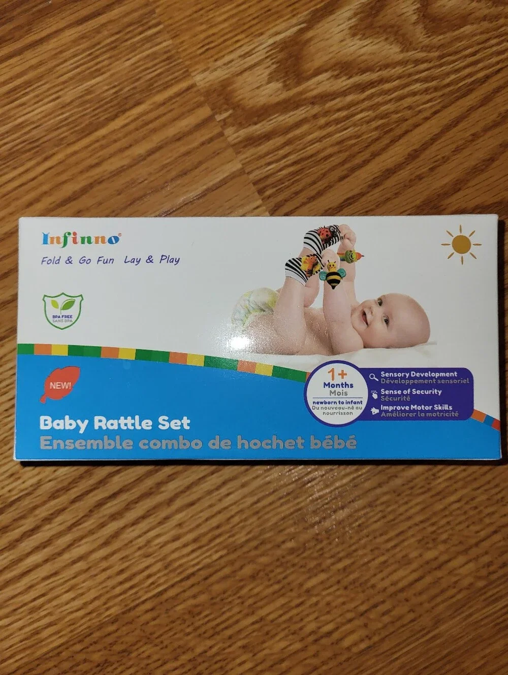 Infinno Multicolor Plush Bug & Caterpillar Wrist Rattle Sock Set 0-12m Baby